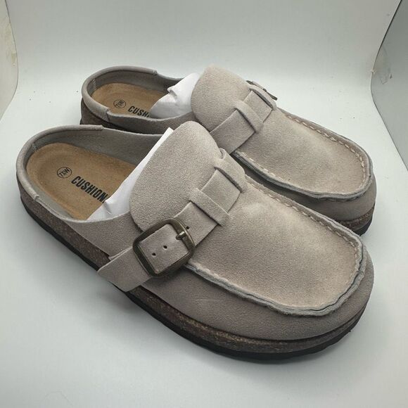CUSHIONAIRE Women's Genuine Leather Cork Footbed Clog with +Comfort 7.5 WIDE STO - Picture 1 of 7